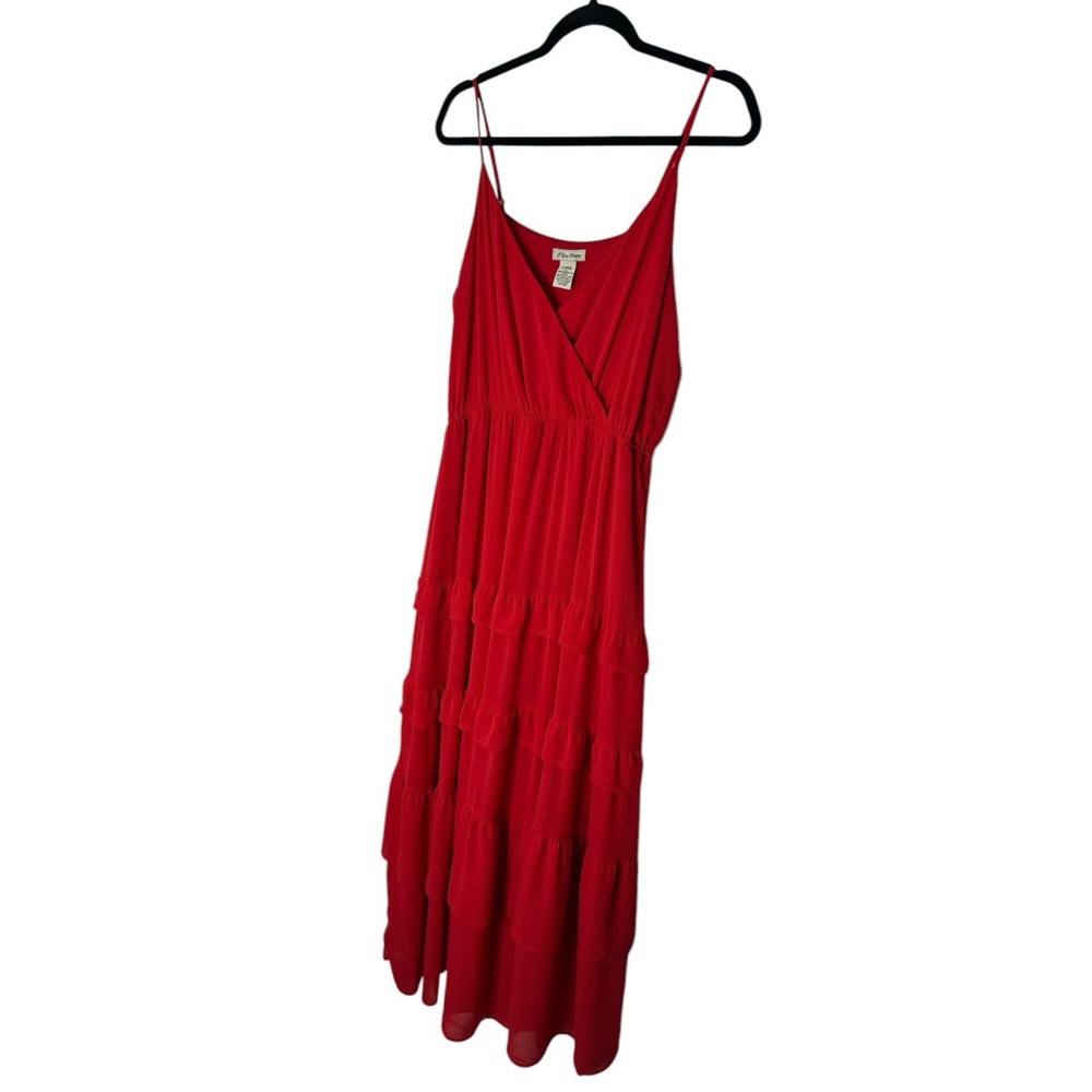 Flying Tomato Anthropologie Maxi Dress Women Large Red Flowy Summer Party Formal - Picture 7 of 9